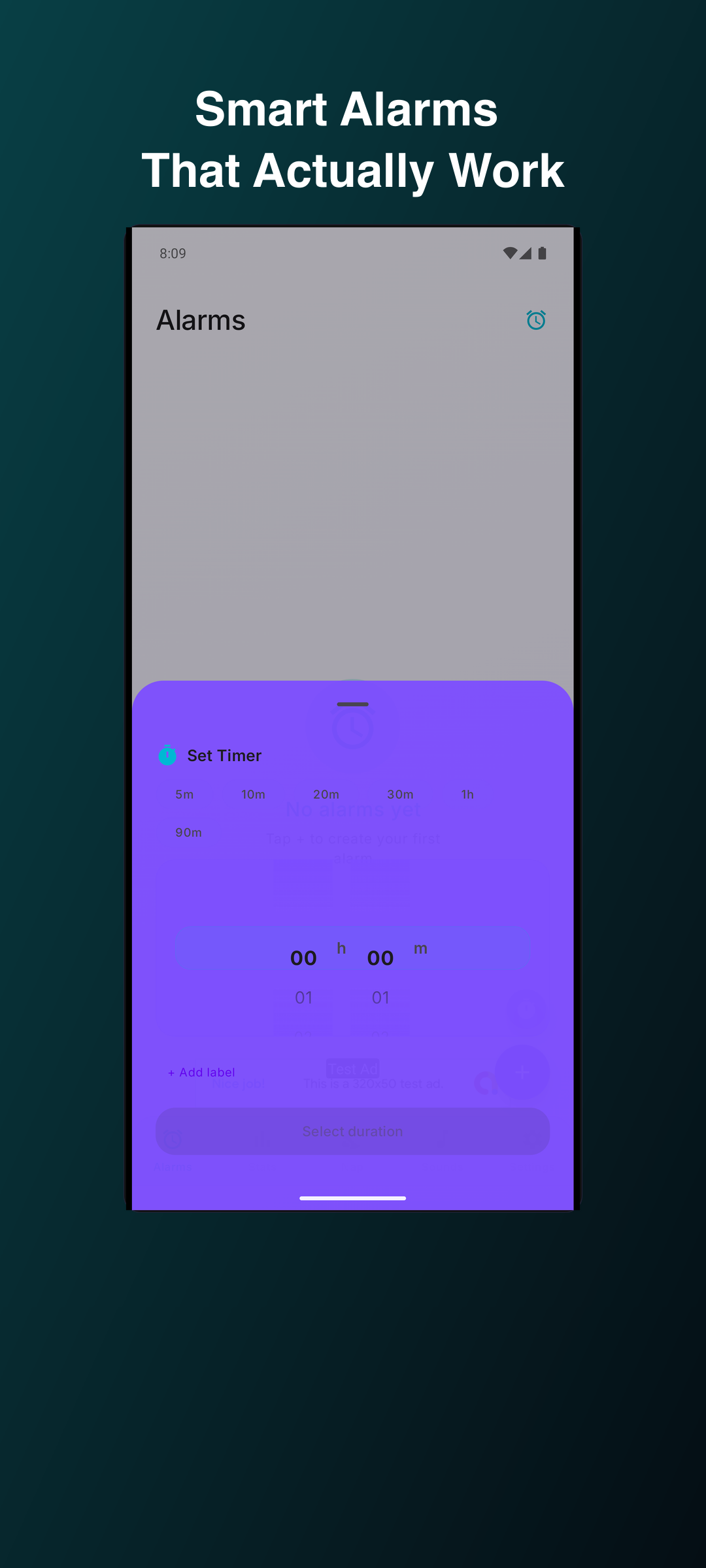 AlarmUniversal alarm editor screen on Android